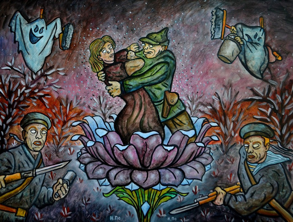 Омский художник Никита Поздняков, красные йоги и необычная повседневность