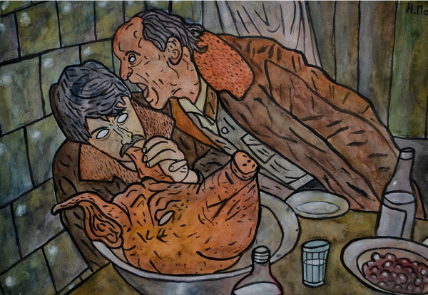 Омский художник Никита Поздняков, красные йоги и необычная повседневность
