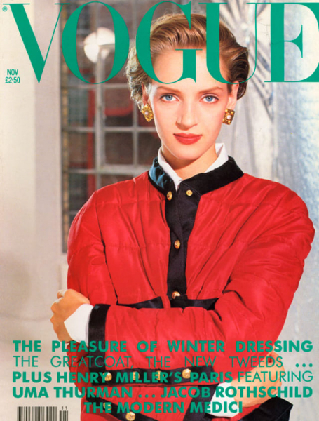 Ума Турман: от первой обложки Vogue в 15 лет до возвращения через 40 лет