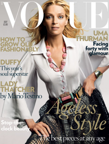 Ума Турман: от первой обложки Vogue в 15 лет до возвращения через 40 лет
