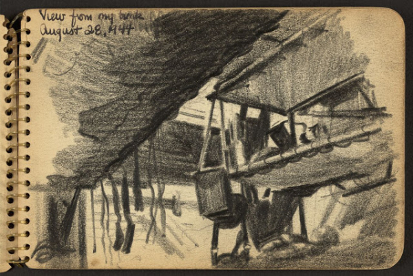 Вторая мировая война в рисунках 21-летнего солдата, сделанных в 1944 году