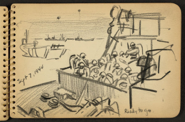 Вторая мировая война в рисунках 21-летнего солдата, сделанных в 1944 году